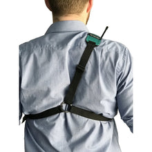 Load image into Gallery viewer, UHF single shoulder radio harness duck egg blue back