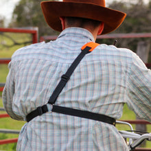 Load image into Gallery viewer, UHF single shoulder radio harness back view