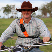 Load image into Gallery viewer, orange uhf single shoulder radio harness