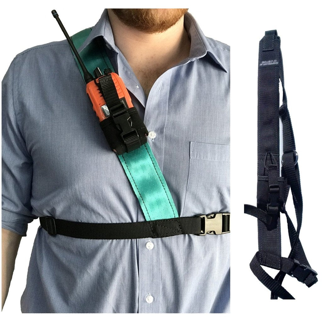 UHF single shoulder radio harness black