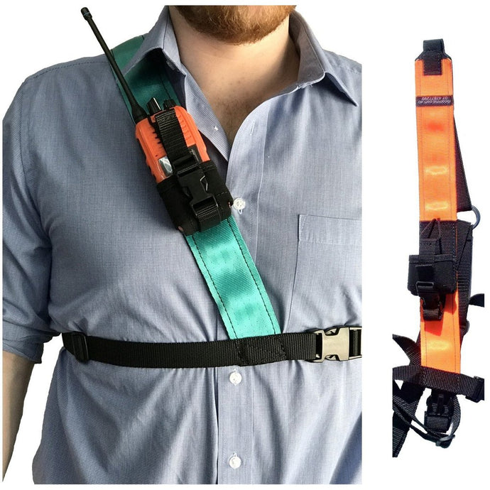 UHF single shoulder radio harness orange