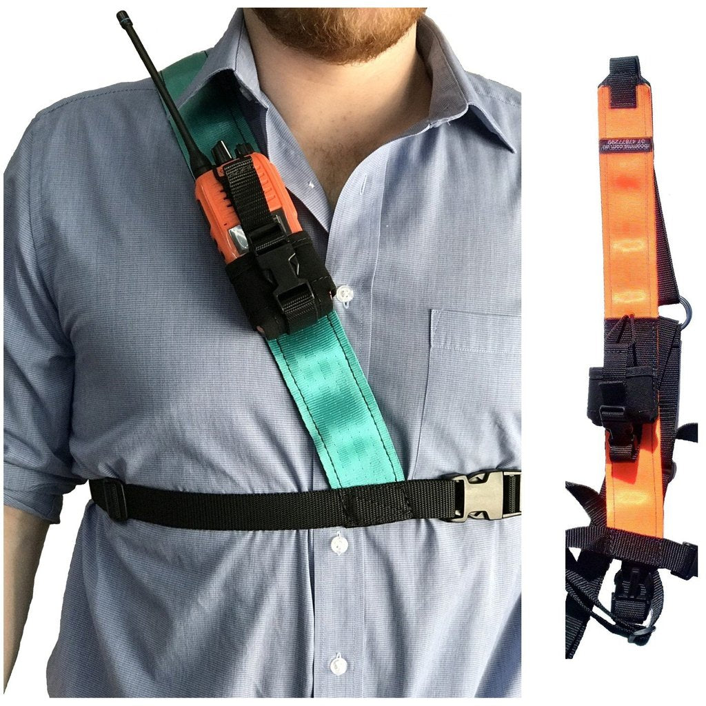 UHF single shoulder radio harness orange