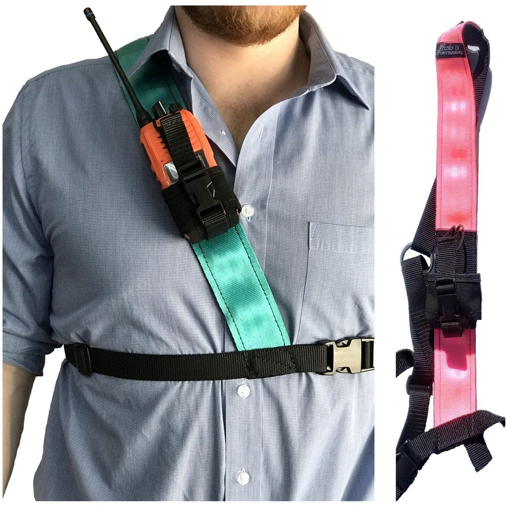 UHF single shoulder radio harness pink