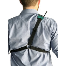 Load image into Gallery viewer, UHF single shoulder radio harness back view
